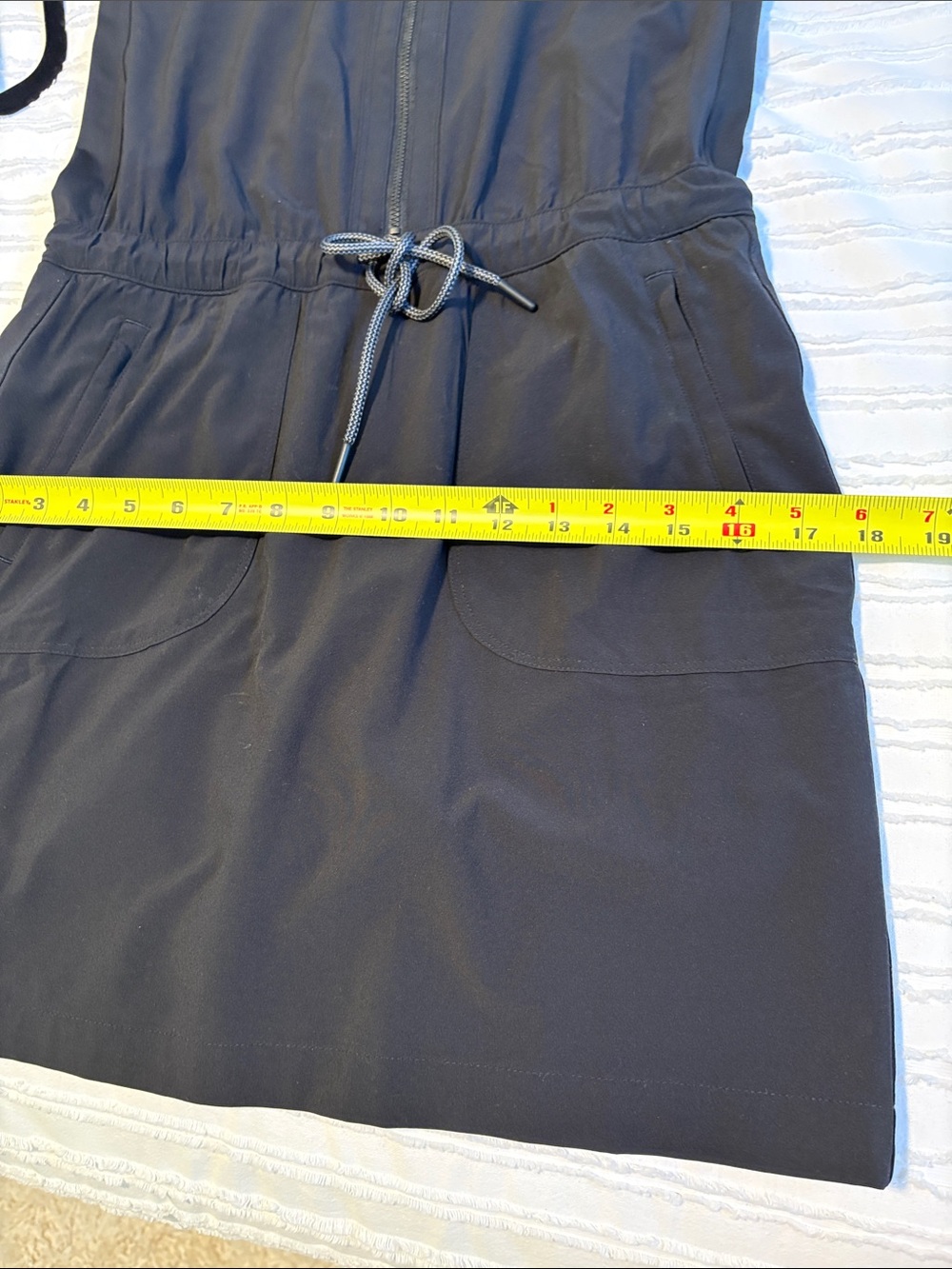 Athleta Expedition Black Sleeveless Zip-Front Drawstring Dress - Picture 12 of 12